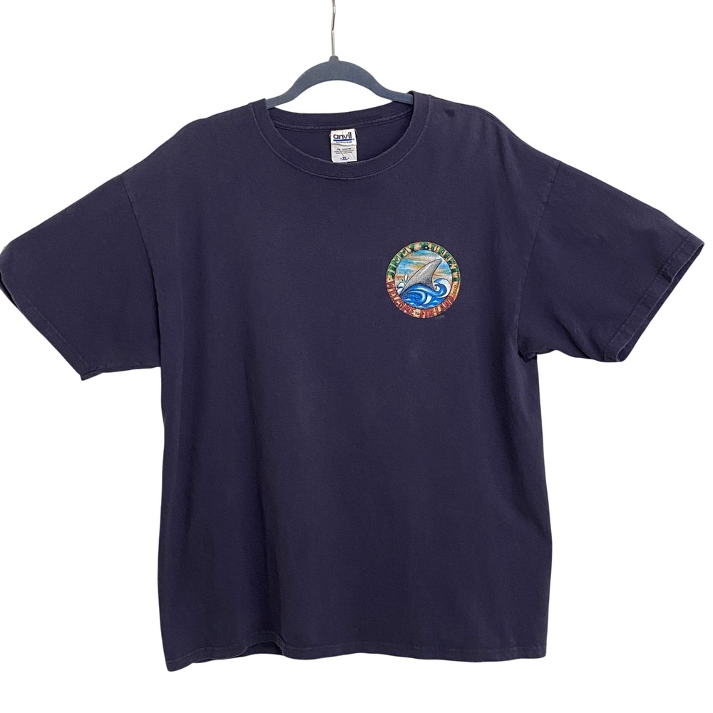 Jimmy Buffett Welcome to Finland Tour 2011-12 T-Shirt Men XL Blue Map Band Tee